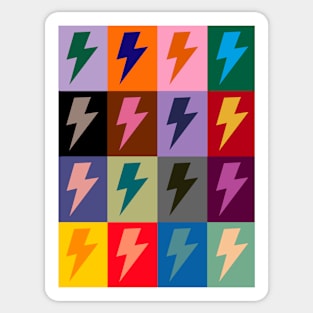 Lightning Bolts Pattern Check Multi Colour Sticker